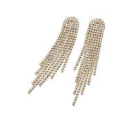 Pendientes de Mujer-Clearine de la Borla de Novia para las Mujeres de Diamantes de Imitación del Brillo de Cristal de Larga Caída de Araña de Bohemia Aretes,Color Claro Oro-Tono