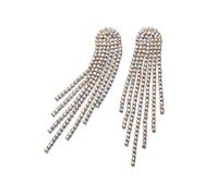 Pendientes de Mujer-Clearine de la Borla de Novia para las Mujeres de Diamantes de Imitación del Brillo de Cristal de Larga Caída de Araña de Bohemia Aretes,Color Iridiscentes AB Plata-Tono