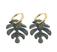 Pendientes de mujer colgantes personalizados pendientes vintage geométricos hoja pendientes con aros de resina elegantes y simples ganchos para la oreja, talla única, Pendientes, No es una piedra