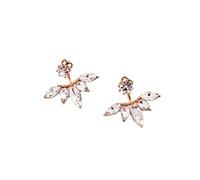 Pendientes de mujer con circonita cúbica de Milán para mujer, diseño de hoja, regalo de cumpleaños, joyería, pequeños huesos de la oreja microincrustados franceses