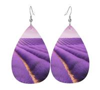 Pendientes De Mujer De Cuero Lavanda Púrpura Romántica Pendiente De Lágrima Cómodo Pendiente De Colgante Ligeros Pendientes De Gota Para Decoración Cumpleaños Niñas