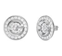 Pendientes de mujer de Guess de la colección G Crystal. Pendientes fabricados en acero y color plata. Medidas: 10 mm. Referencia: JUBE05448JWRHT/U.