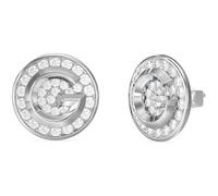 Pendientes de mujer de Guess de la colección G Crystal. Pendientes fabricados en acero y color plata. Medidas: 10 mm. Referencia: JUBE05448JWRHT/U.