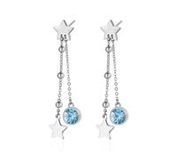 Pendientes de mujer de s'agapo de la colección aurora. Pendientes de acero y cristal. La longitud de la joya es de 50 mm. La referencia es sar19, Cristal Piedra Acero aleado