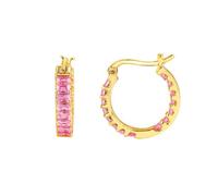 Pendientes de mujer de vacaciones, pendientes de plata 925 rosa más circón para graduación joyería, Rot, Plata de ley 925, Circonia cúbica