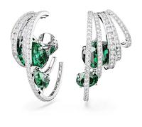 Pendientes de mujer Hyperbola Swarovski verde chapado en rodio 5665331, Acero inoxidable, Swarovski