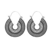 Pendientes de mujer joyas de plata de ley pendientes de aro étnicos pendientes de gota pendientes de esmalte elegantes pendientes de cristal (C, talla única)