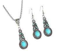 Pendientes de mujer Juego de 2 colgantes con diamantes de cristal turquesa Aleación Jewelley Accesorios para decoración Boda Navidad Regalos de cumpleaños-Verde 5CM Muy práctico bien tratado.