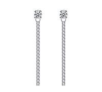 Pendientes de Mujer, Pendientes de botón Simplicidad Elegante Plata de Ley 925 Perlas de imitación Cristal Pendientes de botón para Mujer Regalo de joyería Alergia/Pendientes de Cristal,Mujeres