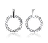 Pendientes de Mujer Pendientes de Mujer Pendientes Elegantes Redondos de Cristal eternos Pendientes de joyería glamurosos de Moda para Mujer