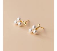 Pendientes de Mujer Pendientes de Plata de Ley 925 con Forma de UVA, Pendientes de Perlas de Concha sintética para Mujer, Pendientes de joyería con Forma de Fruta Femenina