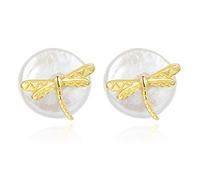 Pendientes de Mujer Pendientes de Tuerca Pendientes de Plata de Ley Elegantes Pendientes de Perlas Pendientes barrocos Retro Pendientes