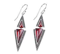 Pendientes de Mujer S925 Joyas de Plata Esterlina Moda Artesanal Tailandés Clásico Granate Rojo Pendientes Granate, GeRRiT, Granate, 925 plata