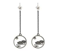 Pendientes de Mujer S925 Pendientes de Temperamento Plata Vintage Pendientes de Estilo Chino Pendientes Antiguos Nubes de Amanecer Bucket de Oreja, LJBLEUSK, el Argent