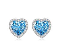 Pendientes de mujer vintage, pendientes de tuerca de circonio amarillo corazón 13,4 x 13,4 mm para San Valentín Joyas, cuivreCœuren forme de cœur, Cobre, Circonia cúbica