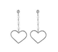Pendientes de mujeres aretes simples bonitos y brillantes pendientes finos para el regalo de joyería (plata a)