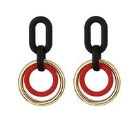Pendientes de mujeres de joyas lulumaic, aretes de declaración coreana para mujeres negros lindos arcylic geométrico colgan caída orientas de moda regalos de joyería para novia, esposa, hermana,