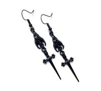 Pendientes de murciélago y espadas, joyería gótica de aleación para mujeres y hombres, disfraz de fiesta, accesorio único para festivales