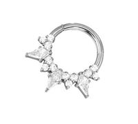 Pendientes De Nariz Con Incrustaciones De Diamantes Elegantes Cómoda Aleación De Acero Inoxidable Ideal Para Mujeres Modernas Y Entusiastas De Anillo De Nariz De Aleación De Acero Inoxidable