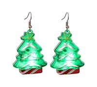 Pendientes de Navidad con bombilla LED, aretes con luz de Navidad, bonitos aretes colgantes intermitentes, joyería colorida, diseño de Papá Noel, muñeco de nieve, copo de nieve, accesorio de plástico