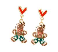 Pendientes de Navidad inspirados en la antigüedad con textura de aleación, diseño de joyería para aretes con fecha, talla única, como se describe, como se describe