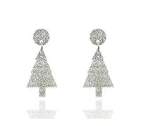 Pendientes de Navidad para mujer, acrílico con purpurina, árbol de Navidad, cascabel, letra roja, diseño de pastel de Navidad, joyería de Navidad, Acrílico, Sin piedra preciosa