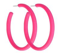 Pendientes de Neón Mujer Aro Grandes Vintage Años 80 Acrílico Abiertos Redondos Moda para Años 80 y 90 Fiesta Accesorios (Rosa)