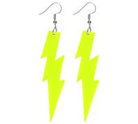Pendientes de Neón Mujer Pendientes de Gota Luminosos de Acrílico Niñas Pendientes Años 80 Pendientes Retro Exagerados Joyería de Halloween Años 80 y 90 Accesorios de Fiesta (Amarillo)