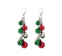 Pendientes de niña con forma de corazón de campana de Navidad, pendientes de aro pequeños para, talla única, Acero aleado, Sin piedra preciosa