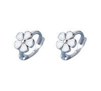 Pendientes de niña de plata de ley chapados en oro con flores y mariposas, pequeños y dorados, A, Plata, Sin piedra preciosa