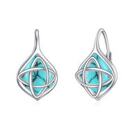 Pendientes de nudo celta para mujer, de plata de ley, turquesa con forma de gota, símbolo de amor eterno y amistad, regalo irlandés para el día de San Patricio, Navidad, Día de la Madre, cumpleaños