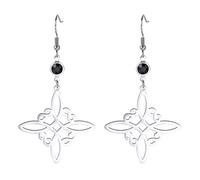 Pendientes de nudo de bruja para mujeres y niñas, aretes de nudo de bruja celta, símbolo wiccano, aretes colgantes de brujería, protección talismán, joyería geométrica pagana