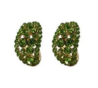 Pendientes de ojo de tigre de plata de ley 925 diamantes creados pendientes de aro de las mujeres pendientes de la boda a través de los pendientes, talla única, Acero aleado, Sin piedra preciosa