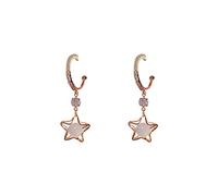 Pendientes de ópalo con forma de estrella hueca de cinco puntas, pendientes de estrella con temperamento para mujer