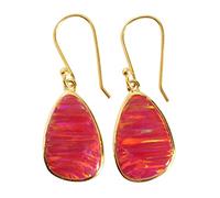 Pendientes de ópalo de fuego brillante de plata de ley 925, 16 x 12 mm, juego de bisel de cabujón, hechos a mano, aretes de piedras preciosas bohemias, regalo para mujer