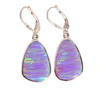Pendientes de ópalo de fuego de plata de ley 925 de 18 x 12 mm, juego de bisel de cabujón multicolor, aretes de gota hechos a mano, joyería bohemia, regalo para mujer