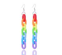 Pendientes de orgullo lésbico para mujer, aretes LGBTQ, aretes coloridos acrílicos con forma de corazón arcoíris, trajes de orgullo para mujer, accesorios del orgullo de Y2K, aretes colgantes gay