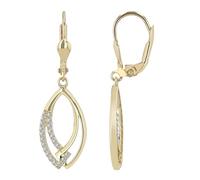 Pendientes de oro amarillo 333 "Laivina" con circonitas, Oro 333