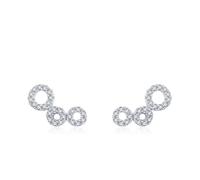 Pendientes de oro blanco de 18 quilates Au750 con moissanita, forma triple, Oro blanco 375 de 9 quilates, Moissanita
