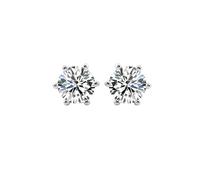 Pendientes de Oro Blanco de 9K/14K/18K para Mujer, Pendientes de Tuerca con Piedras Preciosas Simples de moissanita de 0,5 Quilates