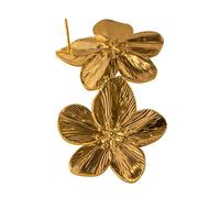 Pendientes de oro con diseño de flor de pétalos, joyería de flores de pétalos, aretes geométricos irregulares para reuniones, bodas