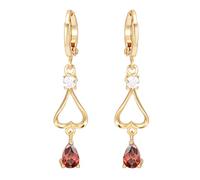 Pendientes de Oro de 14k para Mujeres, aro Largo Heart Heart con aretes Colgantes de moissanite para Mujeres para Mujeres Oro