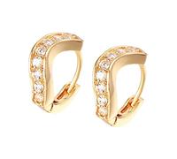 Pendientes de Oro de 14k para Mujeres, círculo de Olas con aretes Redondos de moissanite para Mujeres de Oro