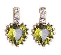 Pendientes de Oro de 14k para Mujeres, Elegant Heart Amethyst Helix ílago Pendientes de ílago para Mujeres Oro