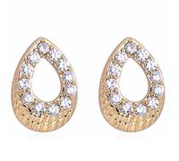 Pendientes de Oro de 9k para Mujeres, huerto Hueco con Pendientes Redondos de ílago de hélice moissanite para Mujeres Oro