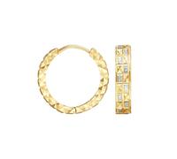 Pendientes de oro para mujer, aretes de oro amarillo con geometría mate, Metal, No es una piedra preciosa