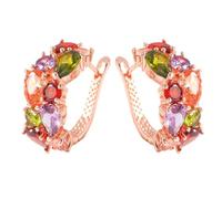 Pendientes De Oro Rosa Antideslizantes Elegantes De Cobre Joyas De Para Mujer Para Ella Esposa Novia Regalo San Valentín Cumpleaños Cita Amigas, Aretes Estilo Moderno Regalo Romántico Es