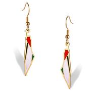 Pendientes de palestina para mujer diseño de mapa de Palestina bandera del país aretes colgantes de acero inoxidable joyería patriótica regalos de recuerdo de Judaica amigos (Oro)