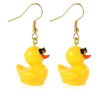 Pendientes de Pato Amarillo, Lindos Pendientes de Pato Acrílicos Personalizados Pendientes Colgantes de Pato Divertidos Pendientes de Pato con Gafas para Mujeres y Niñas