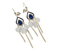 Pendientes De Pavos Reales Aleación Gota Inspirada En Pavos Reales Atractivos Con Cristales Brillantes Para Reuniones Estilo Étnico